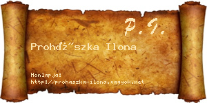 Prohászka Ilona névjegykártya